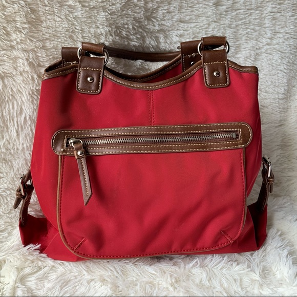 Chaps Handbags - Chaps Red Shoulder Bag